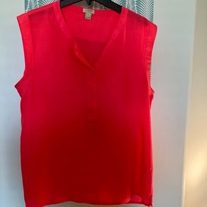 Neon pink J Crew poly top